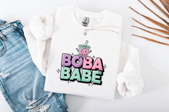 Boba Babe SVG: Kawaii Bubble Tea Graphics & T-Shirt Designs