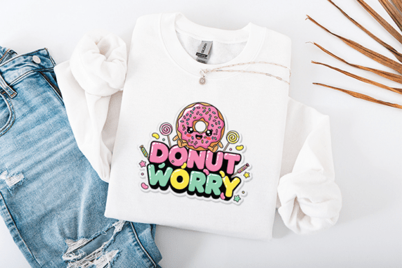 Donut Worry SVG Funny Kawaii Candy Graphics