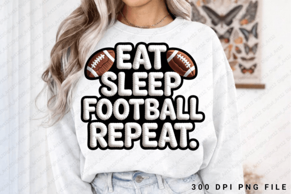 Eat Sleep Football Repeat Sublimation Graphics