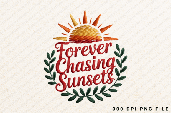 Forever Chasing Sunsets Sublimation PNG for Graphics and T-Shirt Designs