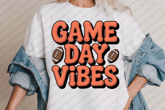 Game Day Vibes Football PNG for Graphics and T-Shirt Designs