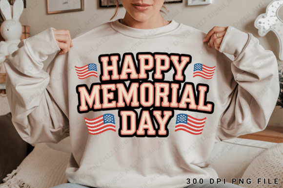 Happy Memorial Day Sublimation PNG: Graphics & T-Shirt Designs
