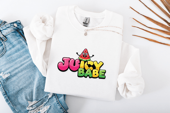 Juicy Babe SVG: Kawaii Watermelon T-Shirt Graphics