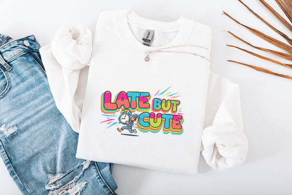 Late but Cute Sarcastic SVG - Funny for T-Shirt Graphics
