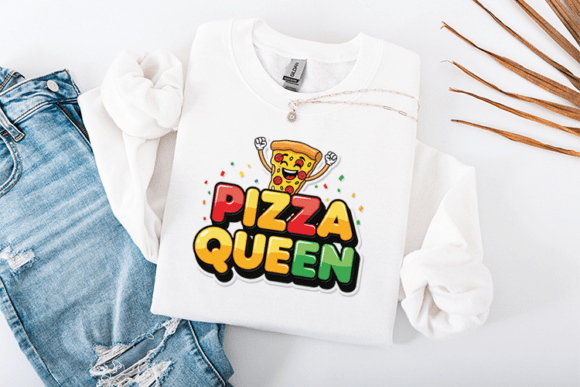 Pizza Queen SVG: Kawaii Graphics for T-Shirt Designs