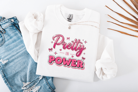 Pretty in Power SVG Trendy Girl: Graphics for T-Shirt Designs
